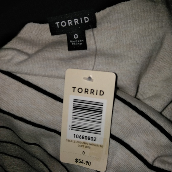 Torrid Sweater Black White Striped NWT - Picture 5 of 5